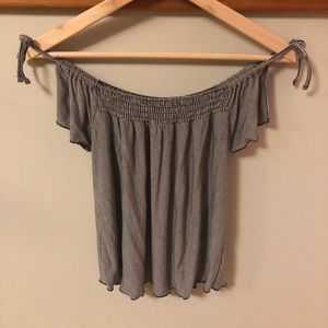 Off the shoulder striped top